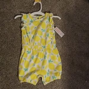 Carter's Girls 12M Lemon Ruffled Romper